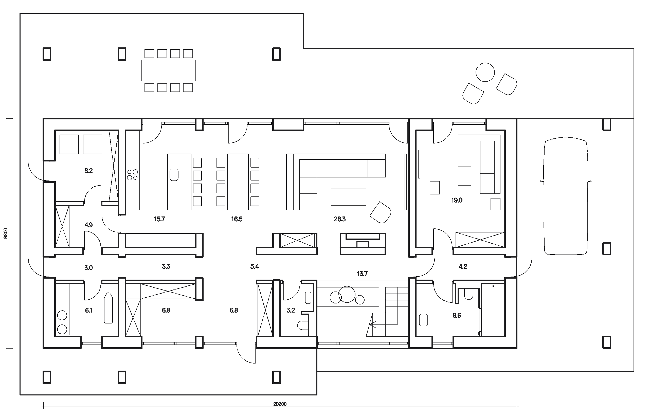 Ziggurat Villa floor plan 1